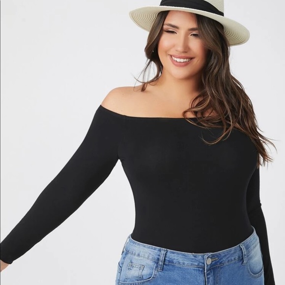 PLUS off the shoulder long sleeve bodysuit white - Picture 5 of 9